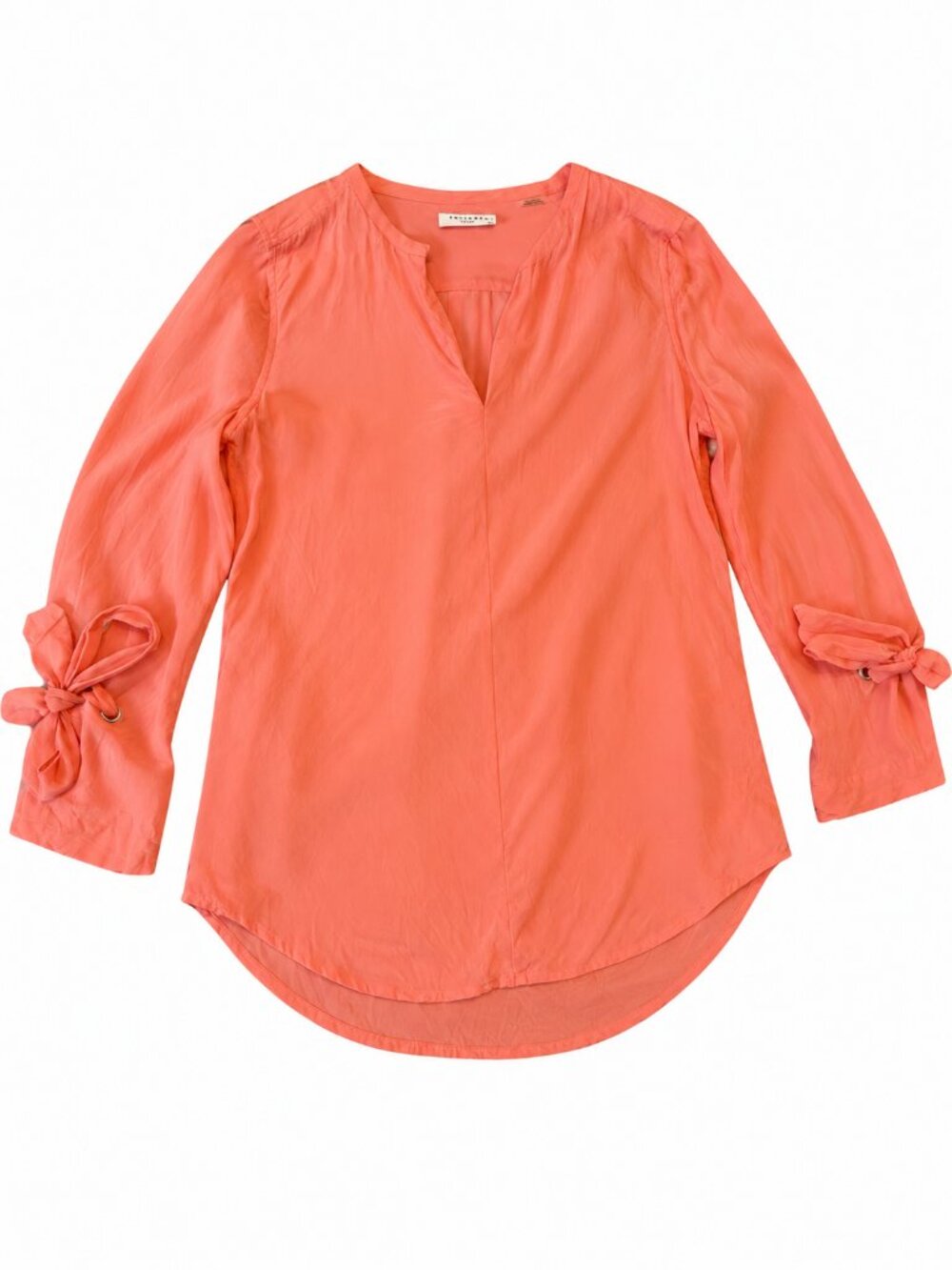 Equipment Coral 100% Silk Tie Sleeve Blouse Small